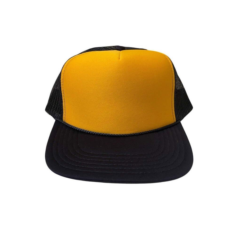 Vintage Otto Yellow Navy Blue Mesh Trucker Cap One Size